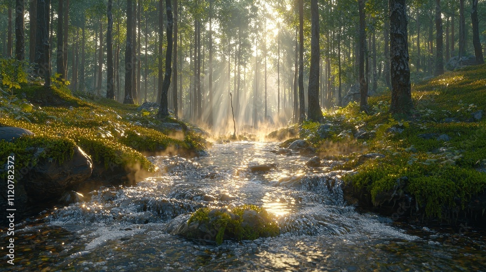 A forest floor after rain, with subtle steam rising from moss-covered rocks, bathed in dappled sunlight, reflecting the moisture and life that thrive in the rich, natural environment. A forest floor after rain, with subtle steam rising from moss-covered rocks, bathed in dappled sunlight, reflecting the moisture and life that thrive in the rich, natural environment.