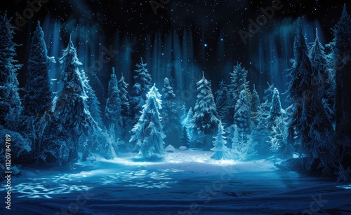 free area in winter glittering magic woods photo