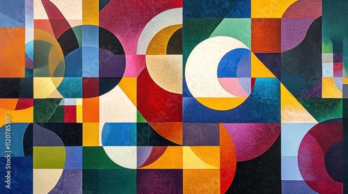 Abstract Geometric Composition in Vibrant Hues