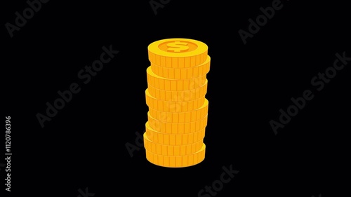 Pile of Money Coin Profit Bar chart Graph Money Coin Business Coins Tower Transparent Alpha Background