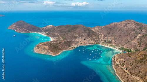 Foto Aerial view of a tropical paradise in the British Virgin Islands (Jost Van Dyke)
