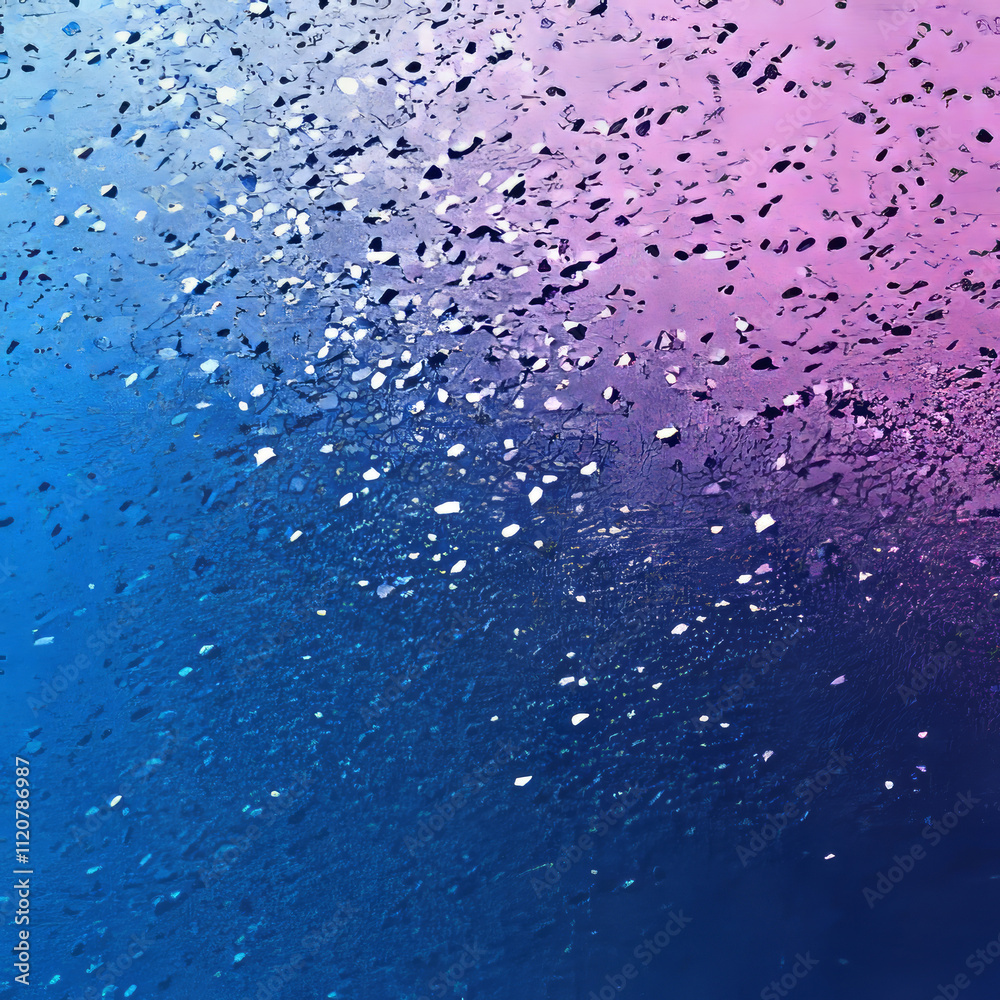vibrant blue and pink textured gradient background with scattered particles for artistic design