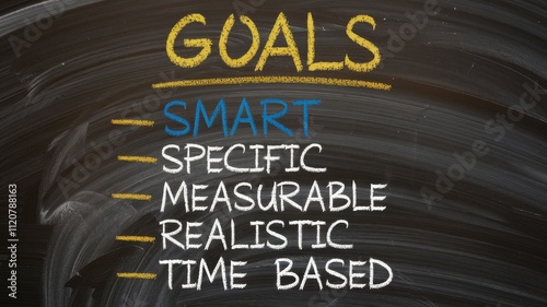 Smart Goals Concept Blackboard Chalk Drawn photo