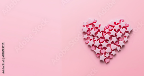 cute Valentine's day heart erasers with copyspace, saint valentine and love background concept, blank space, hd