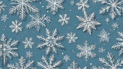 Snowflakes on sof tblue background 