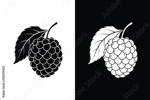 Elegant and Bold. Raspberry Fruit Icon Silhouettes for Versatile Applications