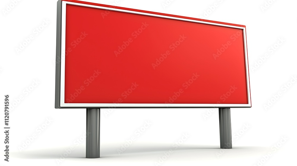 Obraz premium Blank Red Billboard Sign Outdoor Advertising Mockup