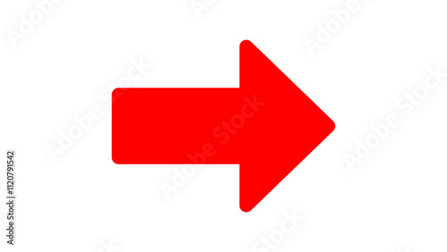Graphic single vector editable Red arrow. Isolated Right pointing arrow icon. direction, position symbol.