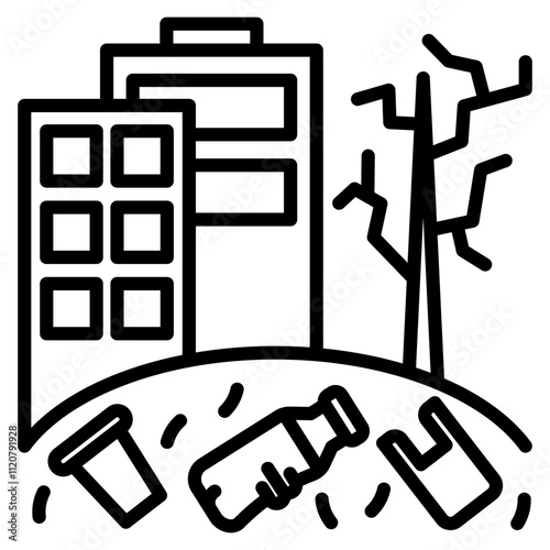 Ecosystem degradation single icon