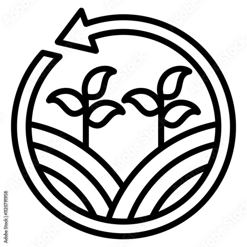 Sustainable agriculture single icon