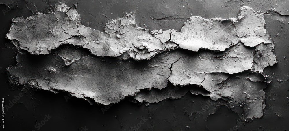 Obraz premium Monochrome Grunge Textured Collage Paper Background with Ripped Torn Layers for Urban Abstract Artwork