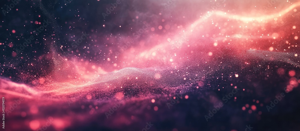 Abstract pink and purple nebula with glowing particles. Abstract pink and purple nebula with glowing particles.
