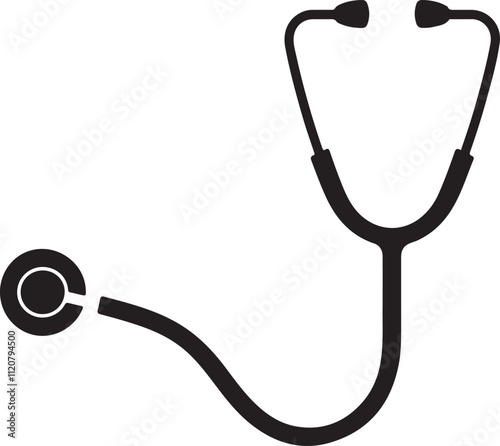 Stethoscope graphic icon silhouette vector style with white background