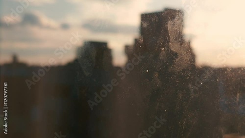 Scratch And Grunge Texture On Glass Window Video