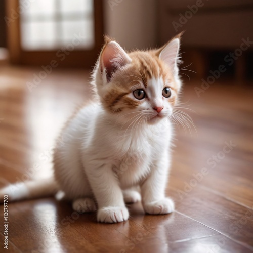 Wallpaper Mural Charming and Affectionate White and Brown Kitten with a Sweet and Loving Personality Torontodigital.ca