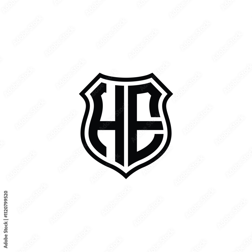 HE monogram logo design letter text name symbol monochrome logotype alphabet character simple logo