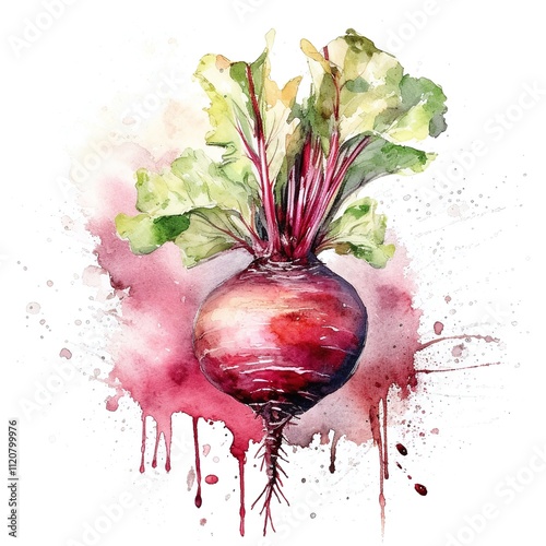 Beetroot Watercolor Painting photo