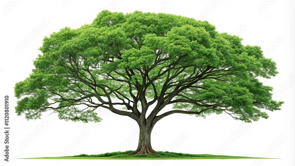 A large tree with green leaves is the main focus of the image A large tree with green leaves is the main focus of the image