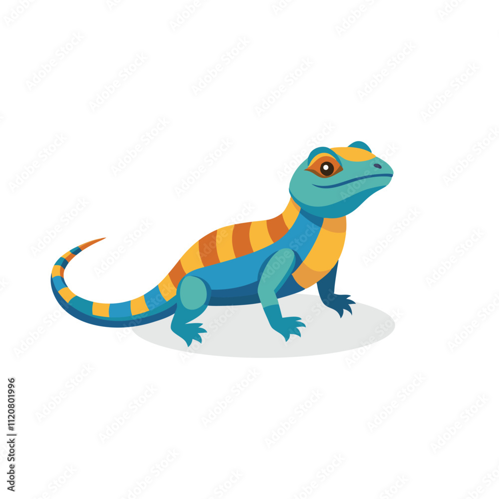 Obraz premium Collared Lizard animal isolated flat vector illustration on white background.