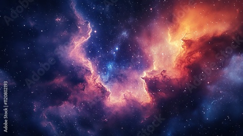 Abstract cosmic galaxy background with swirling nebulae stars 