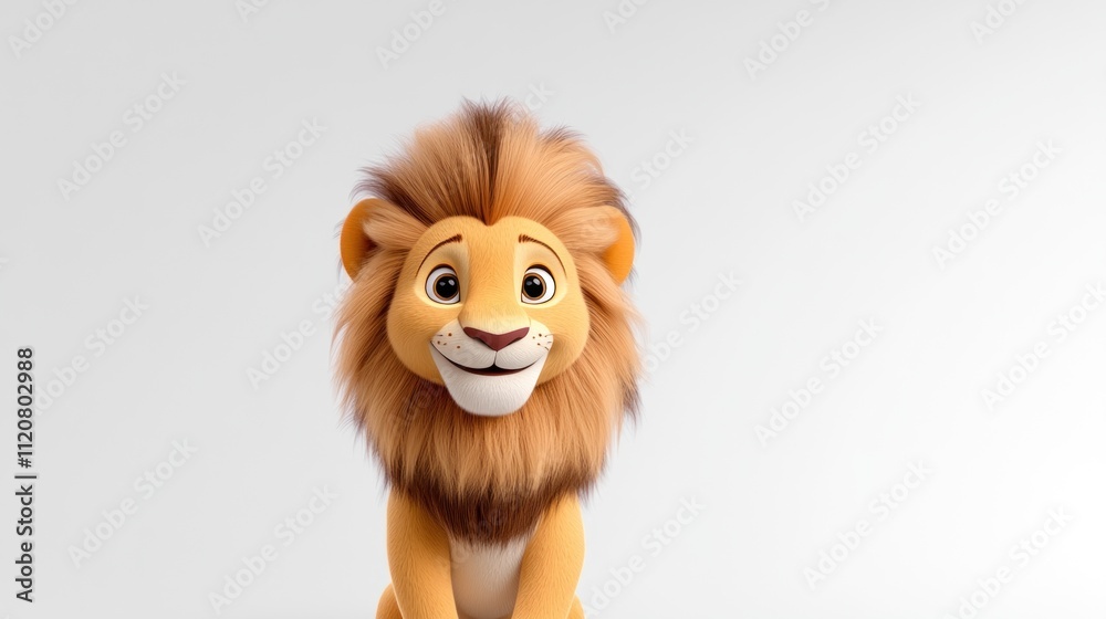 A cheerful cartoon lion with a friendly expression. A cheerful cartoon lion with a friendly expression.
