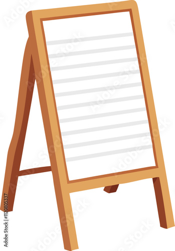 Blank Menu outdoor wooden stand isolated on white background