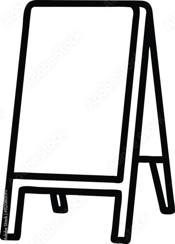 Blank Menu outdoor wooden stand silhouette vector isolated on white background