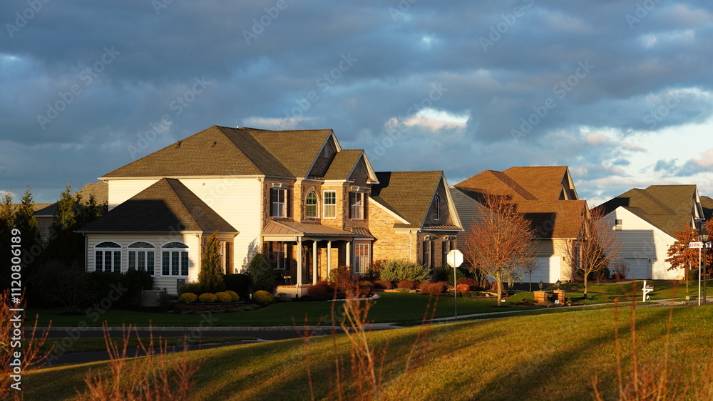The houses view located in the USA town or countryside
The houses view located in the USA town or countryside