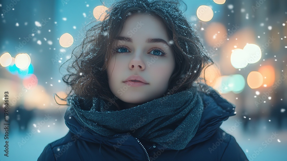 Portrait of a Beautiful Young Woman in Winter: Capturing Seasonal Elegance