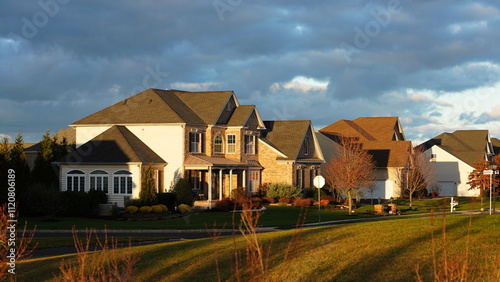 The houses view located in the USA town or countryside
