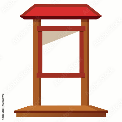 Blank Menu outdoor wooden stand isolated on white background