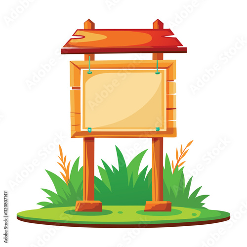 Blank Menu outdoor wooden stand isolated on white background