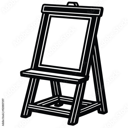 Blank Menu outdoor wooden stand silhouette vector isolated on white background