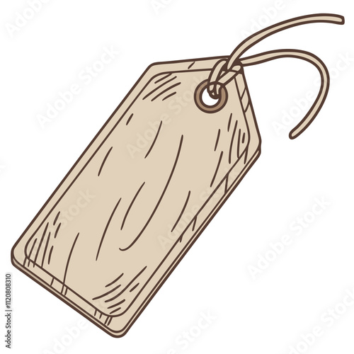 Blank wooden tag with a natural finish perfect for labeling crafting or gift tagging vector Isolated on white background.