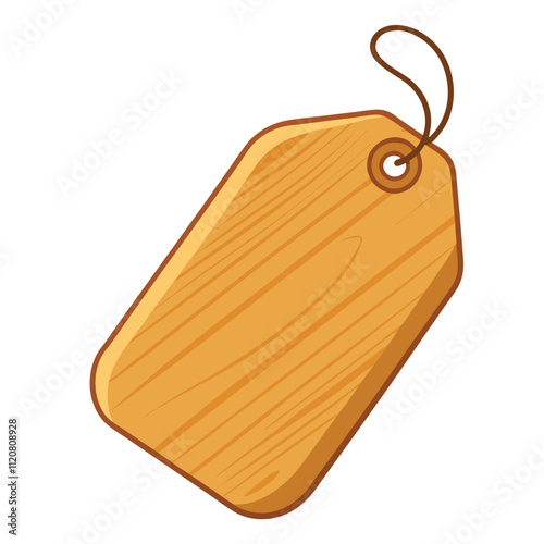 Blank wooden tag with a natural finish perfect for labeling crafting or gift tagging vector Isolated on white background.