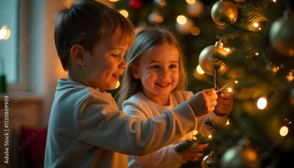 child decorating christmas tree child decorating christmas tree