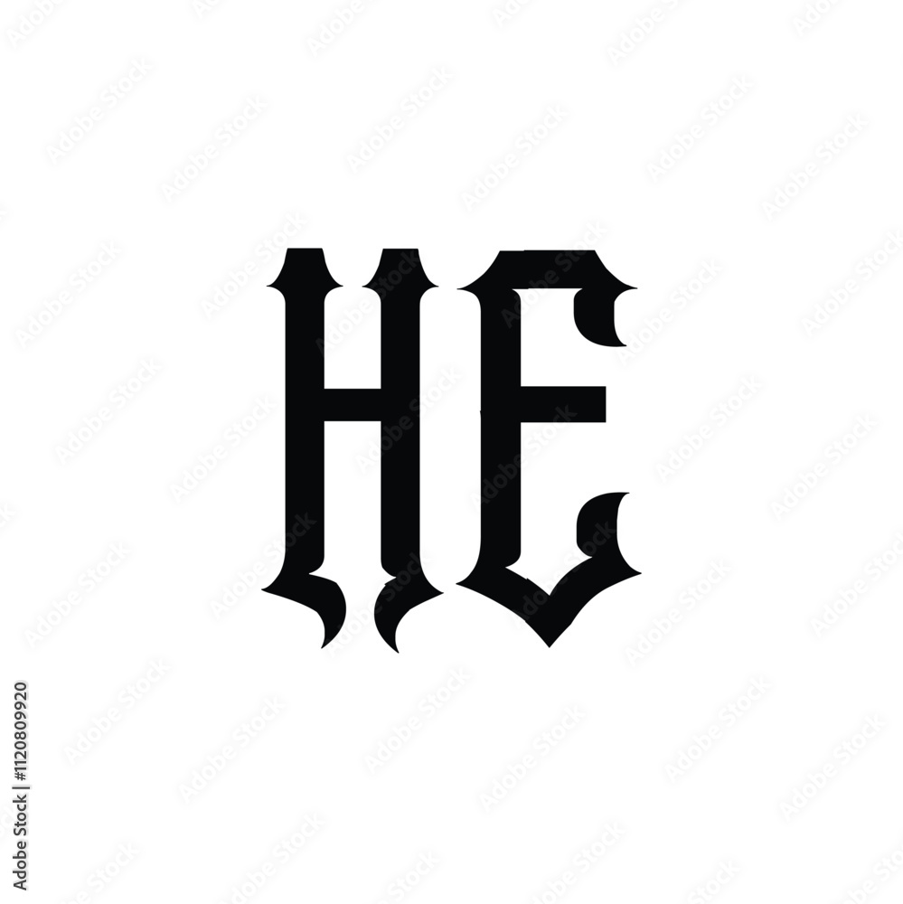 HE monogram logo design letter text name symbol monochrome logotype alphabet character simple logo HE monogram logo design letter text name symbol monochrome logotype alphabet character simple logo