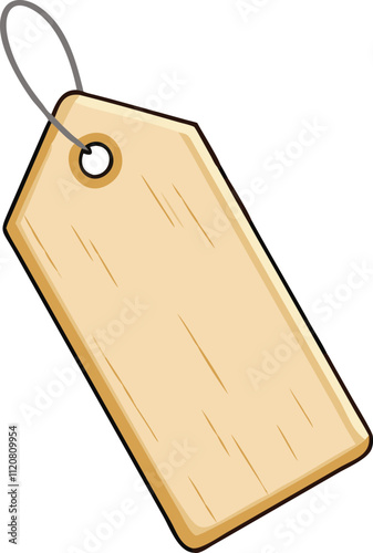 Blank wooden tag with a natural finish perfect for labeling crafting or gift tagging vector Isolated on white background.