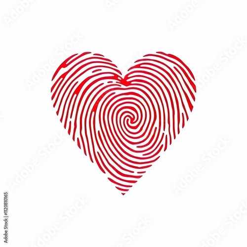 Heart shaped fingerprint, identity of love.