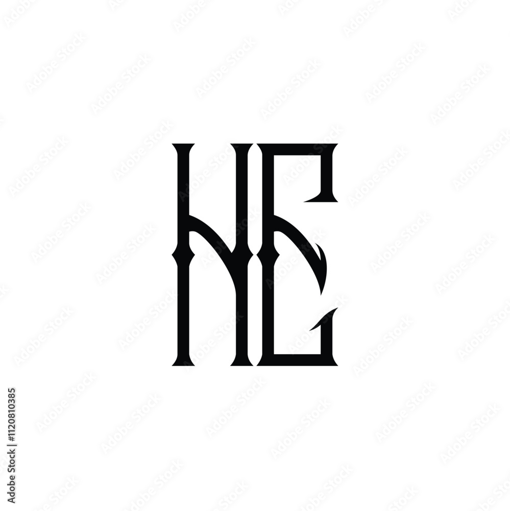 HE monogram logo design letter text name symbol monochrome logotype alphabet character simple logo HE monogram logo design letter text name symbol monochrome logotype alphabet character simple logo