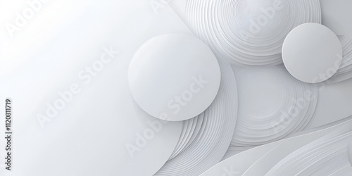 Abstract White Wavy Texture with Circular Elements