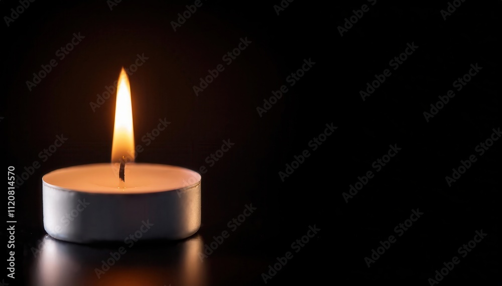 A solitary candle flickering in the dark, creating a warm ambiance. A solitary candle flickering in the dark, creating a warm ambiance.