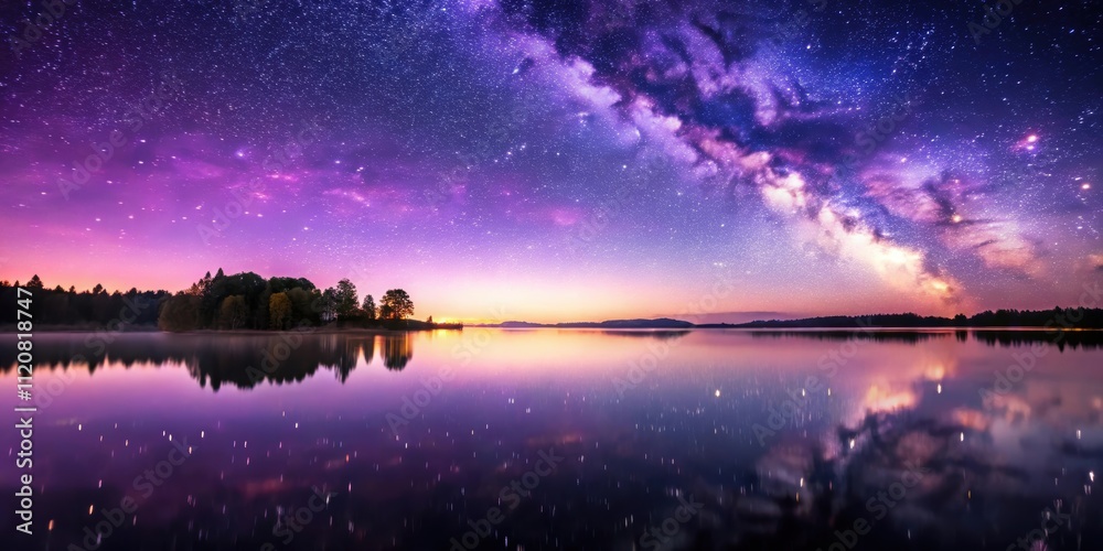 A beautiful lilac starry sky reflected in a serene body of water, lilac, starry, sky, splash, reflection, serene, body of water A beautiful lilac starry sky reflected in a serene body of water, lilac, starry, sky, splash, reflection, serene, body of water