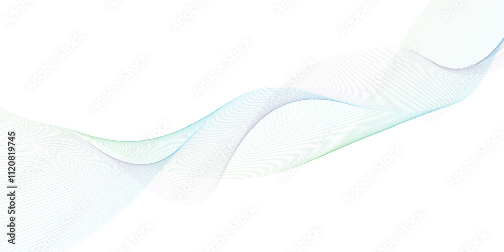 Obraz premium Abstract colorful wave banner. Line art illustration.
