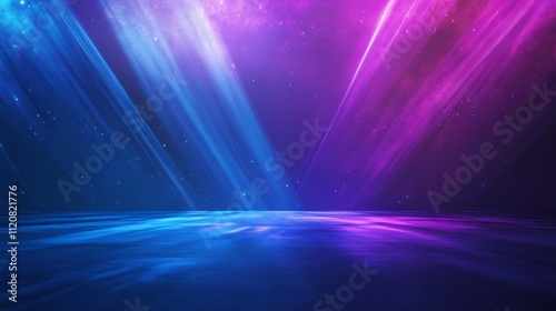 Empty podium synthwave colors, futuristic style