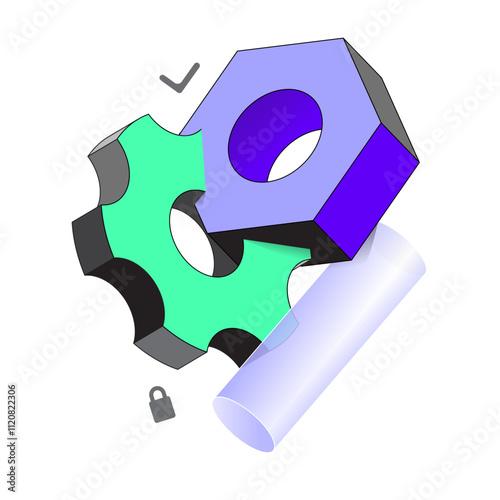 Settings with cogwheel and screw