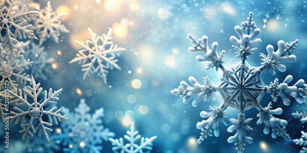 Close-up of intricate snowflakes on a wintry background, snow, winter, cold, frost, ice, crystal, macro, close-up, nature