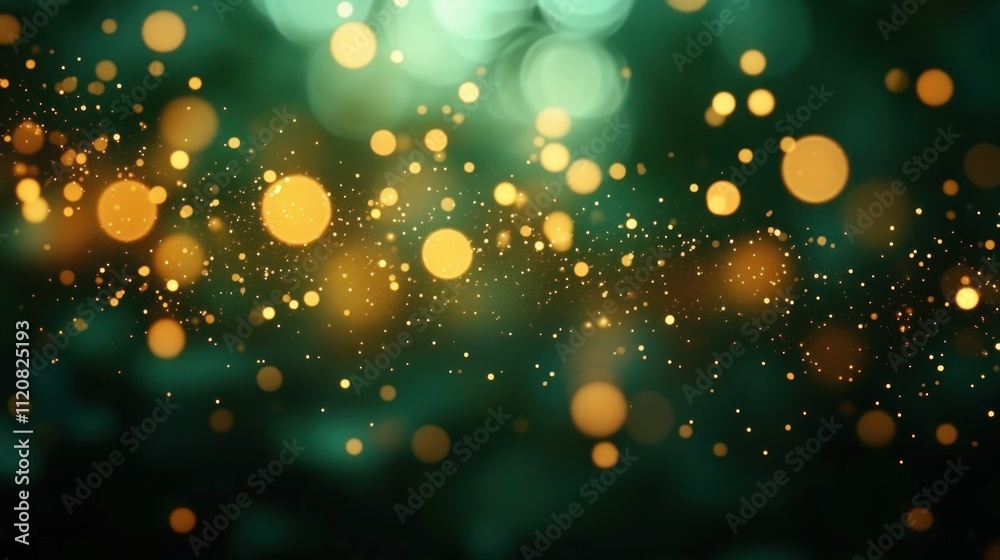 Bokeh Background with Gold and Green Lights Abstract Blur for Christmas and Festive Events Bokeh Background with Gold and Green Lights Abstract Blur for Christmas and Festive Events