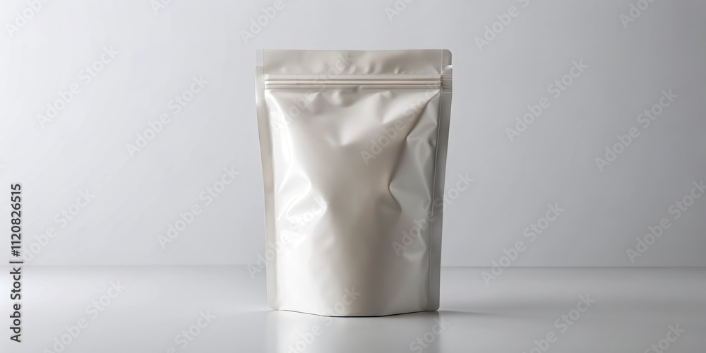 Minimalist mockup of resealable pouch packaging with clean design and elegant aesthetic, minimalist, resealable pouch Minimalist mockup of resealable pouch packaging with clean design and elegant aesthetic, minimalist, resealable pouch