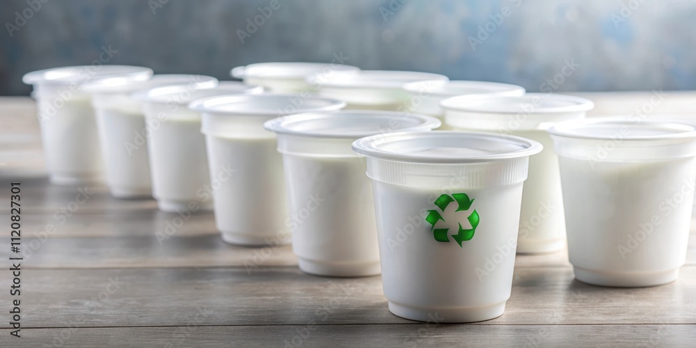 Empty plastic yogurt pots for recycling, plastic, yogurt, pots, empty, recycling, reuse, eco-friendly Empty plastic yogurt pots for recycling, plastic, yogurt, pots, empty, recycling, reuse, eco-friendly